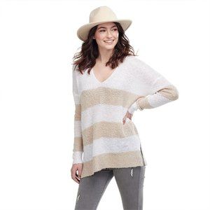 MUD PIE CASPER BOUCLE STRIPE SWEATER IN WHITE
